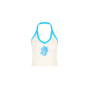 Besticktes Dip Halter Tanktop – Sun Drunk