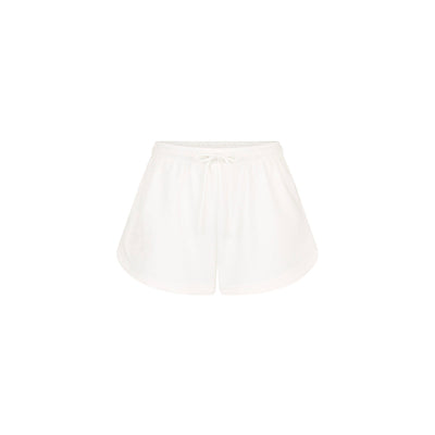 Embroidered Track Shorts - Whipped White
