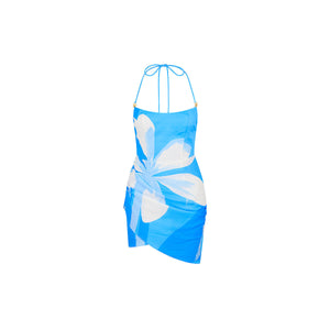 Mini-Kleid mit geraffter Seite – Blue Oasis
