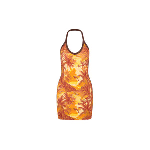 Mini-robe bustier coupe plongeante - Vacances rétro