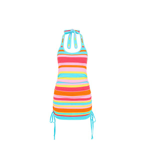 Strickkleid mit Neckholder und Tunnelzug – Sunset Strip