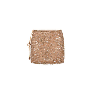 Double Tie Mini Skirt - Espresso Spritz