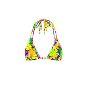 Neckholder Bralette Bikini-Oberteil - Neon Sunset