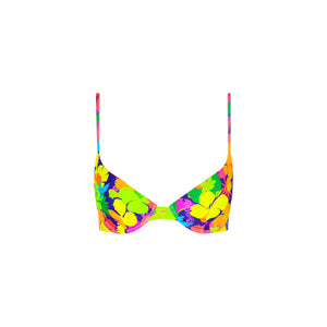 Slim Underwire Bra Bikini Top - Neon Sunset