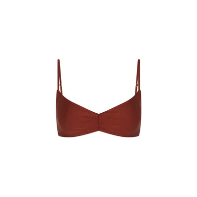 Gerafftes Mini-Bikini-Oberteil mit Bügeln – Cinnamon Sugar