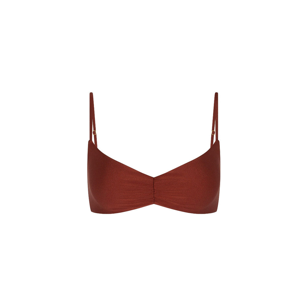 Haut de bikini court froncé - Cannelle Sucrée