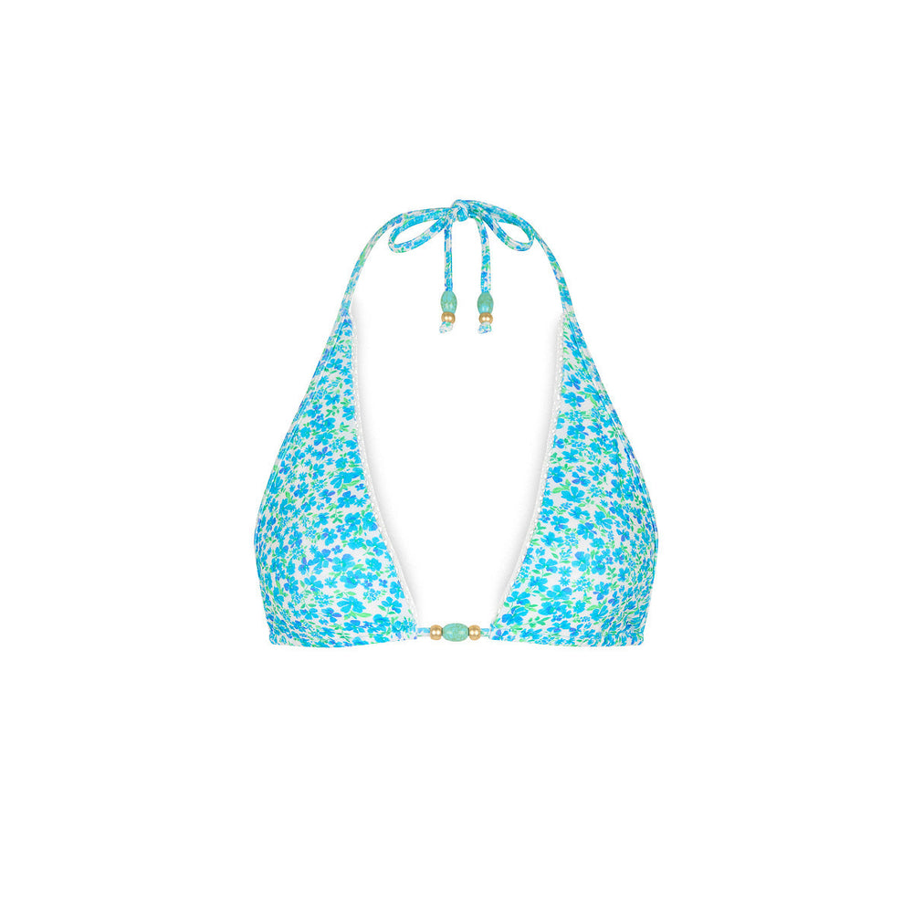 Decorative Bind Halter Bikini Top - Ocean Aura