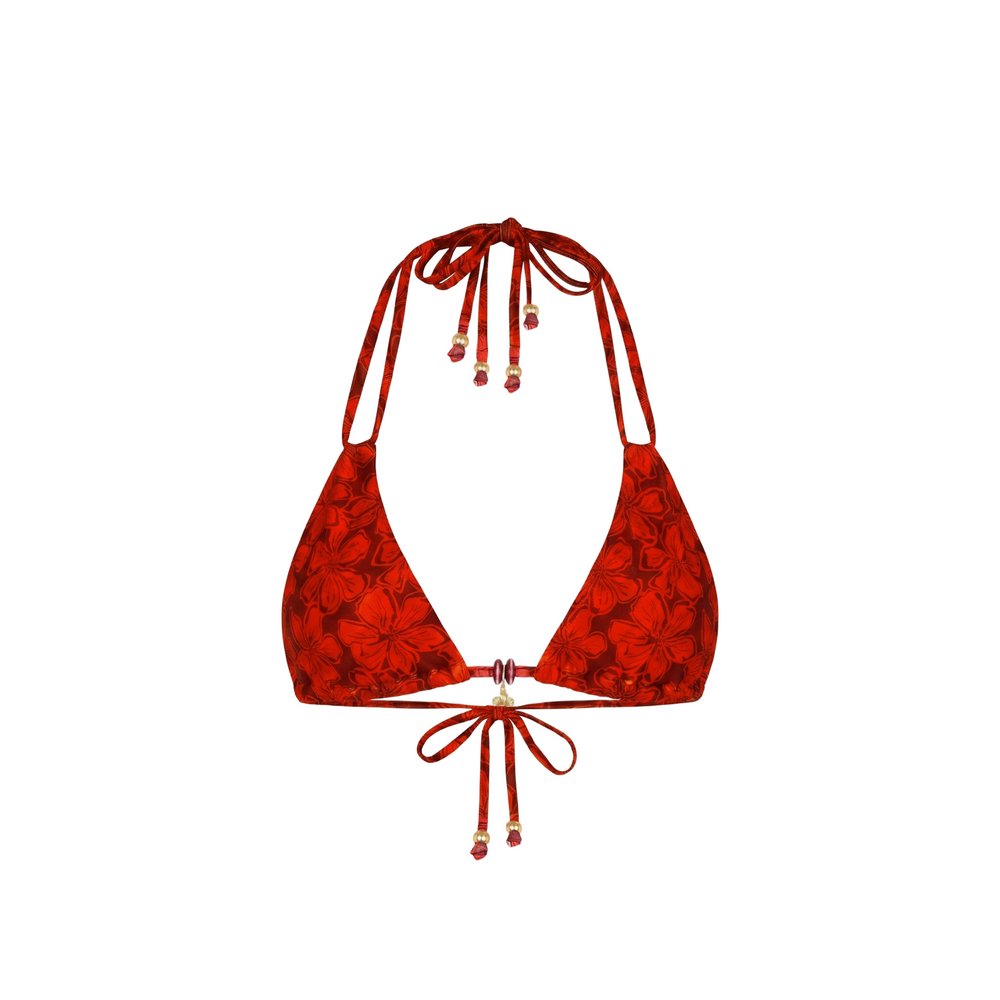 Halter Bralette Bikini Top - Sassy Sangria