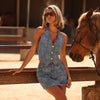 Halter Open Back Vest - Dixie Denim