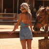 Halter Open Back Vest - Dixie Denim