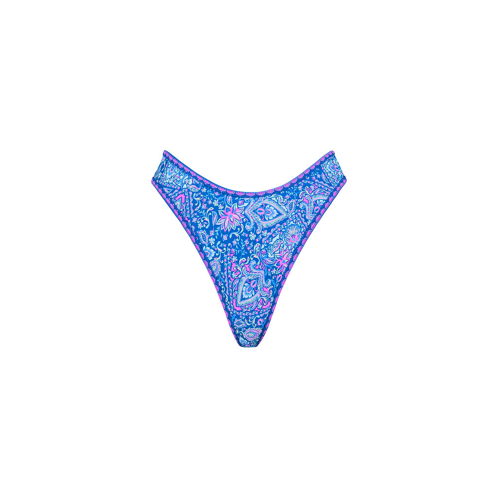 High Leg Thong Bikini Bottom - Lilac Moon