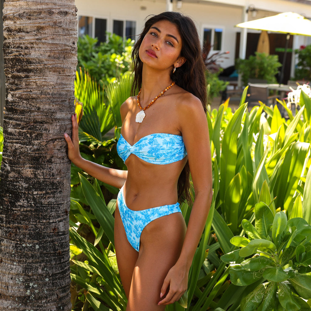 High Leg Vintage Bikini Bottom - Ocean Paradise