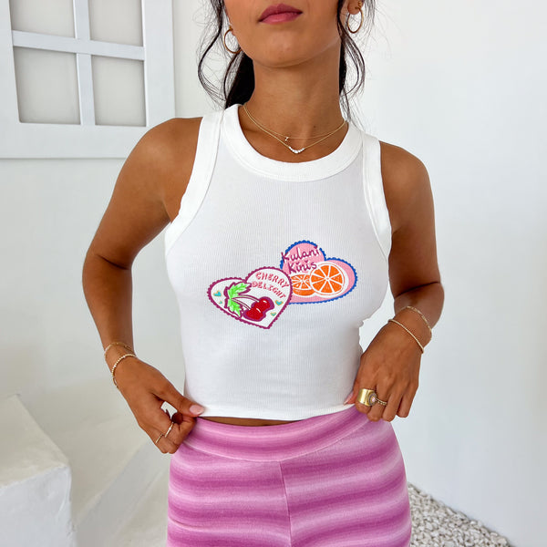 Bind Crop Tank Top - Cutie Frutti