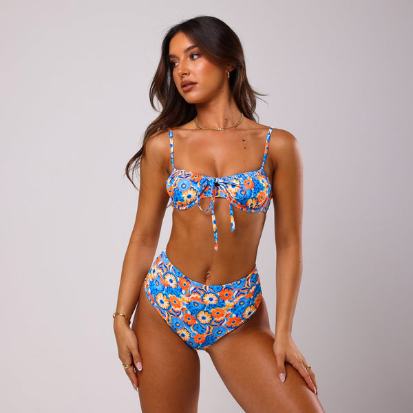 Ruched Underwire Bra Bikini Top - Havana Heat