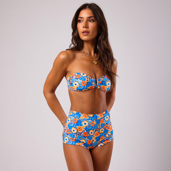 V Strapless Bandeau Bikini Top - Havana Heat
