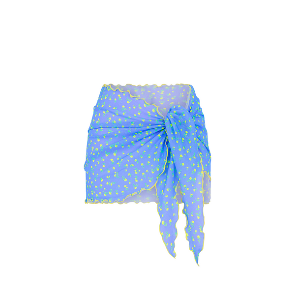Mini Mesh Polyester Stretch Sarong - Lemon Bloom