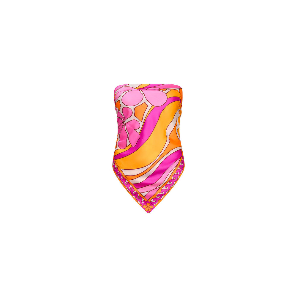 Summer Bandana Scarf Top - Sunrise Swirl