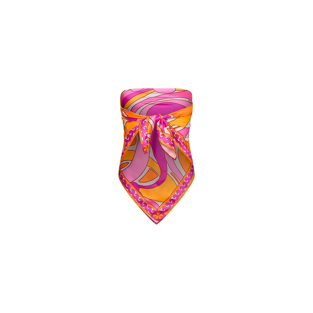 Summer Bandana Scarf Top - Sunrise Swirl