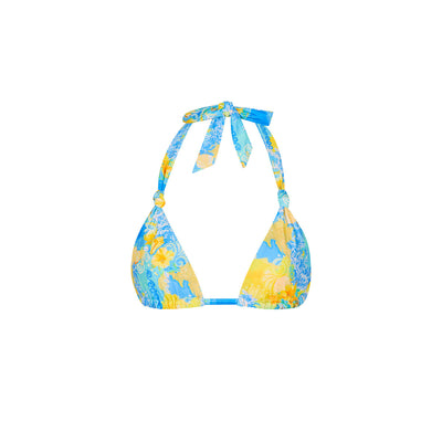Soft Knot Halter Bikini Top - Limoncello Lagoon