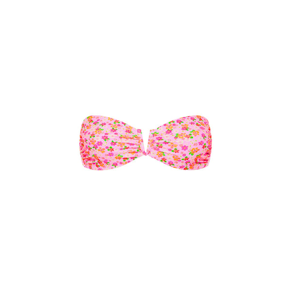 V Strapless Bandeau Bikini Top - Frangipani Fever