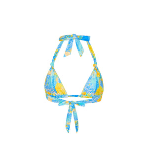 Soft Knot Halter Bikini Top - Limoncello Lagoon