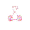 Braided Tie Bandeau Bikini Top - Flamingo Flora