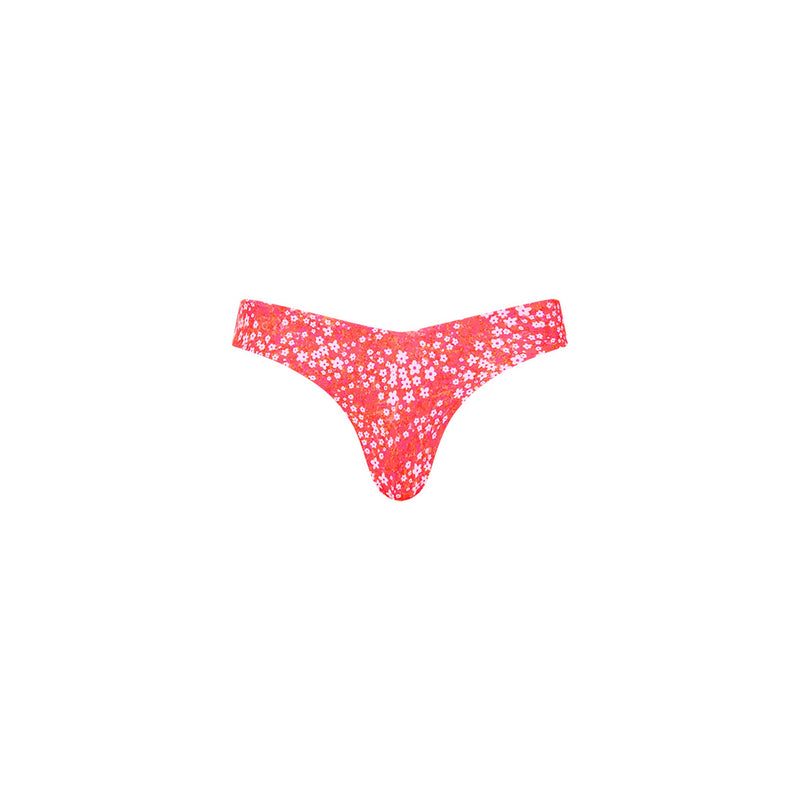 Cheeky V Bikini Bottom - Coral Crush
