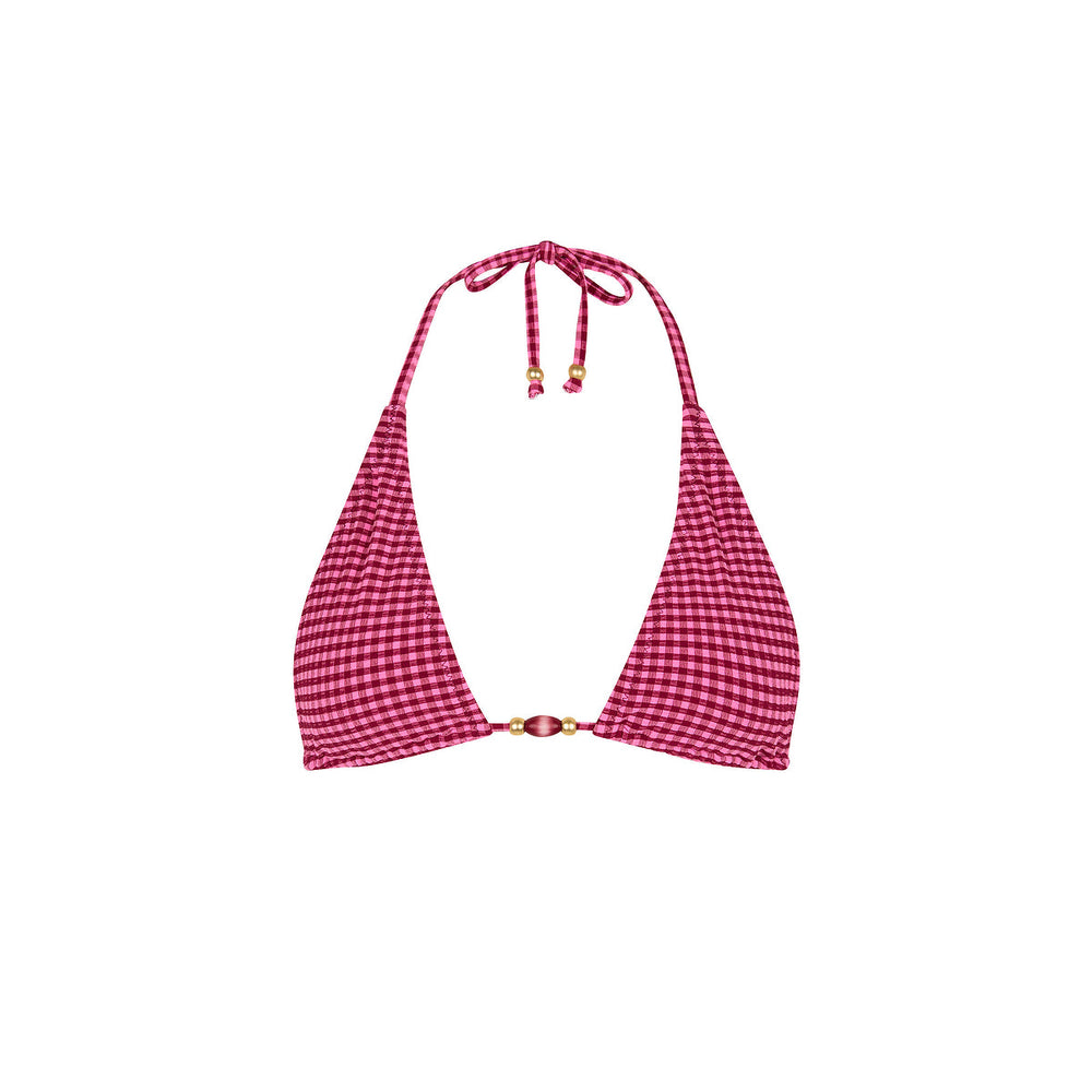 Classic Tie Halter Bikini Top - Cherry Kiss