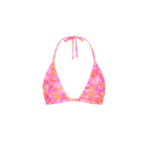 Gathered Stitch Bralette Bikini Top - Petal Pop