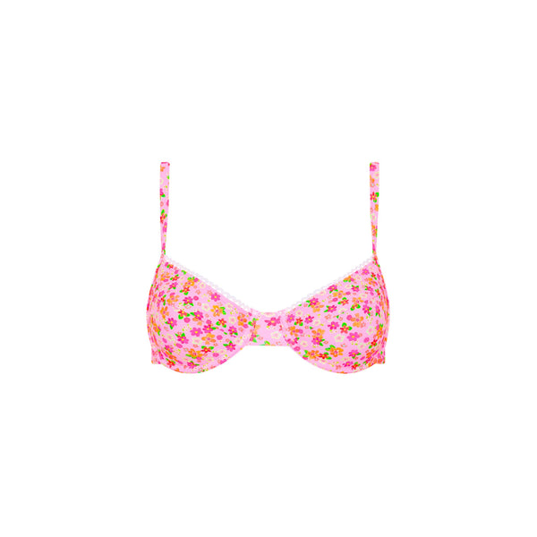 Ditzy Underwire Bra Bikini Top - Frangipani Fever