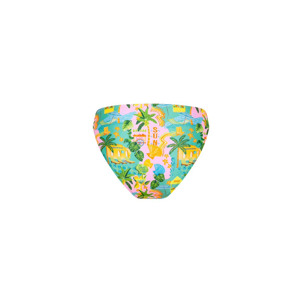 High Leg Full Vintage Bikini Bottom - Sunlit Spritz