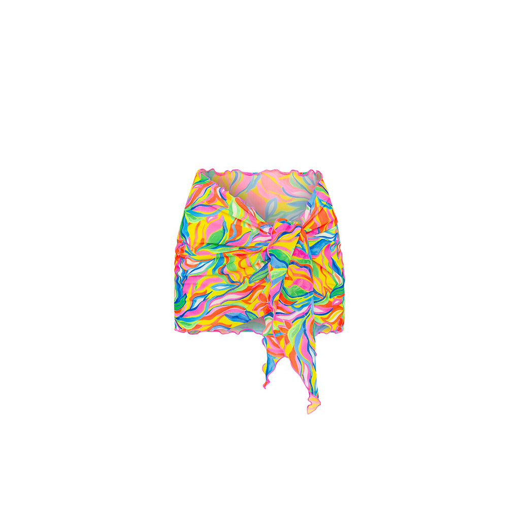 Mini Mesh Polyester Stretch Sarong - Tropical Illusion