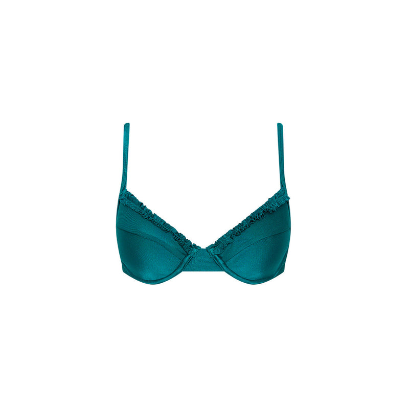 Double Ruffle Underwire Bikini Top - Cenote