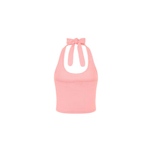 Lola Strick-Neckholder-Top – Pink Sorbet