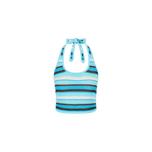 Oasis Knit Halter Tie Top - Buttercream Dream