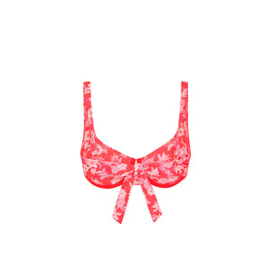 Underwire Tie Back Bikini Top - Island Punch