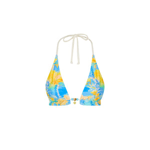 Bralette Bikini-Top mit Rüschen und Neckholder - Limoncello Lagoon