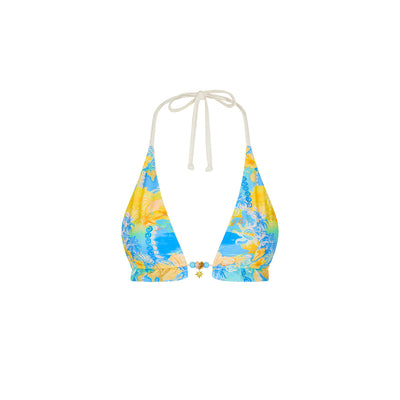 Bralette Bikini-Top mit Rüschen und Neckholder - Limoncello Lagoon