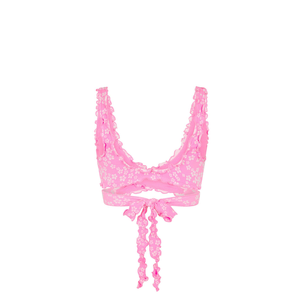 Lettuce Edge Wrap Bikini Top - Sugar Sprinkle