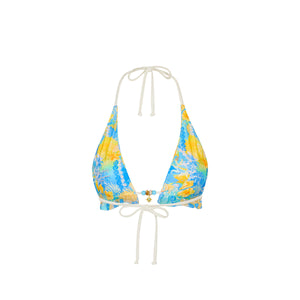 Bralette Bikini-Top mit Rüschen und Neckholder - Limoncello Lagoon