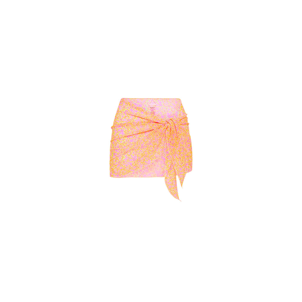 Mini Mesh Polyester Stretch Sarong - Champagne Blossom