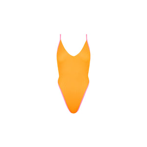 Maillot de bain une pièce plongeant à dos croisé - Peach Pop
