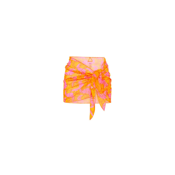 Mini Mesh Polyester Stretch Sarong - Sangria Swirl