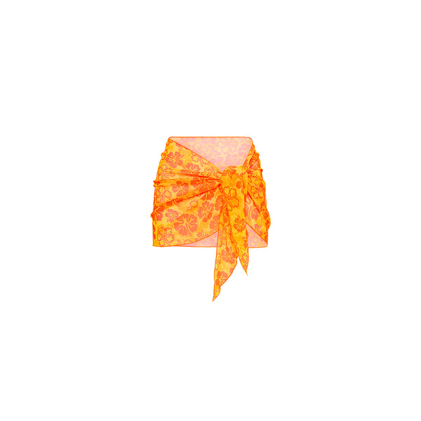 Mini Mesh Polyester Stretch Sarong - Tangerine Dreams