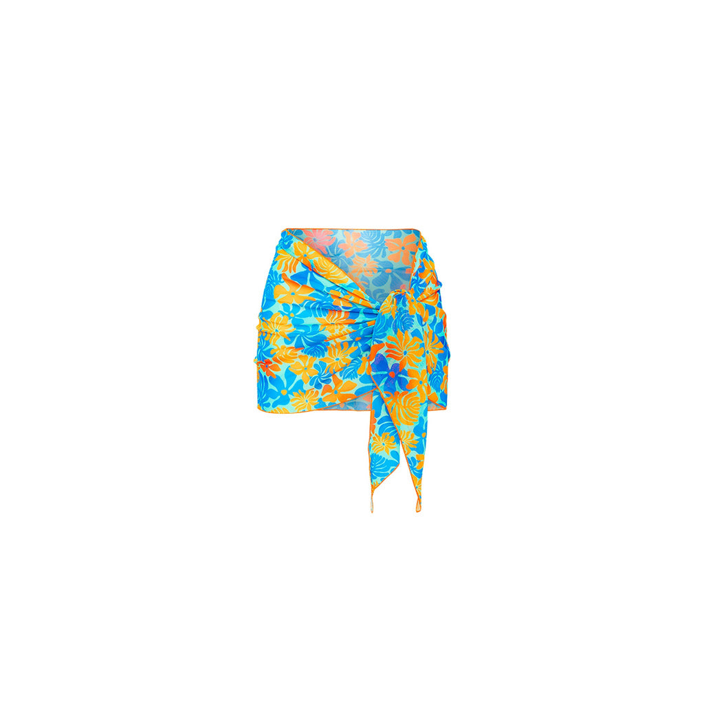 Mini Mesh Polyester Stretch Sarong - Azure