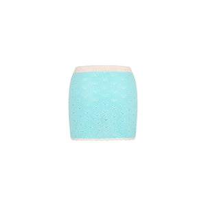 Seaside Knit Mini Skirt - Pretty Blue
