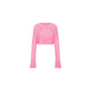 Crochet Long Sleeve Crop - Rose Pink