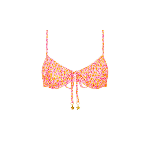 Ruched Underwire Bra Bikini Top - Sherbet Shimmer