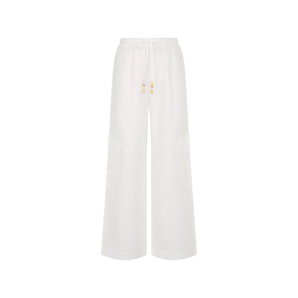 Pantalon cargo Sun Signs - Blanc crème