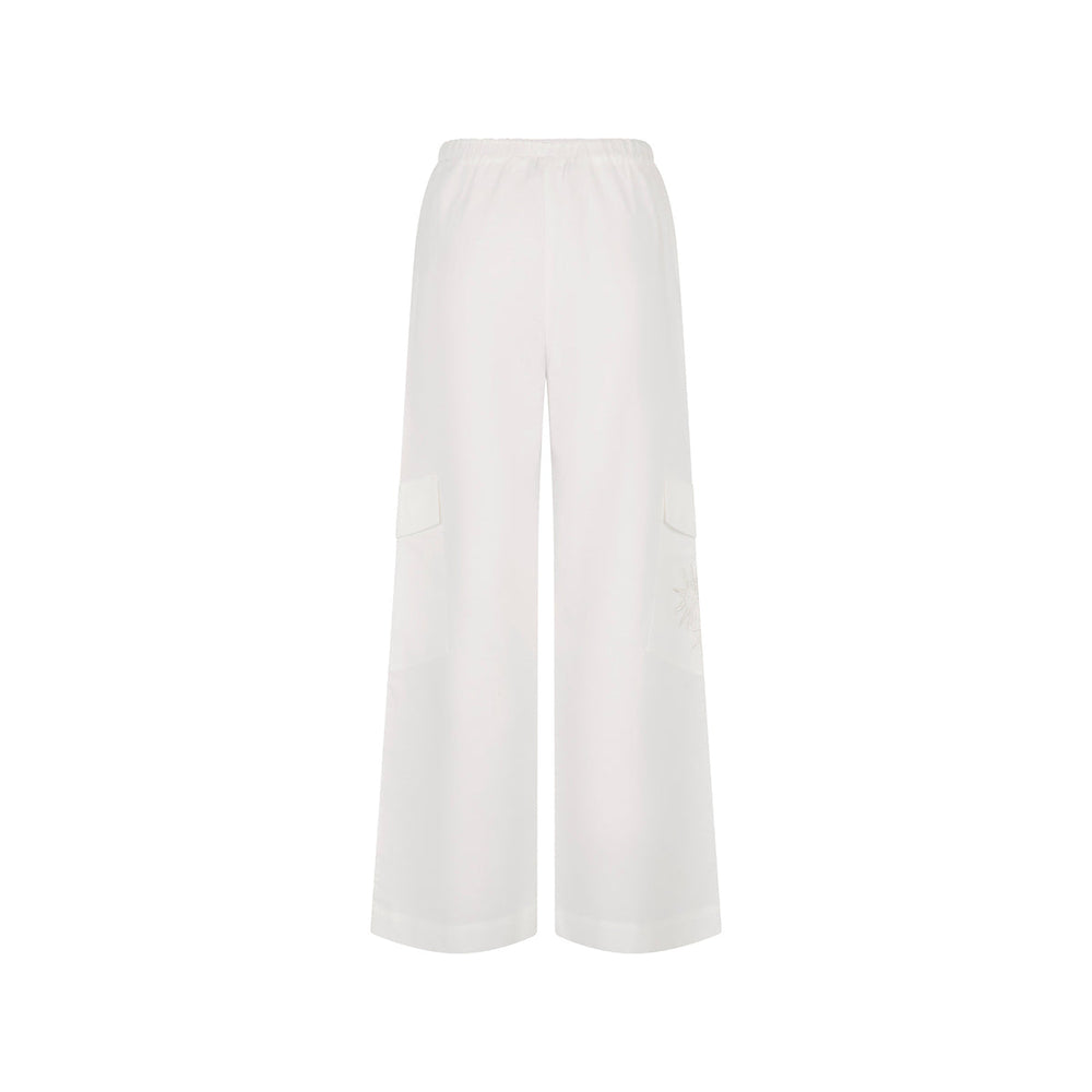 Pantalon cargo Sun Signs - Blanc crème